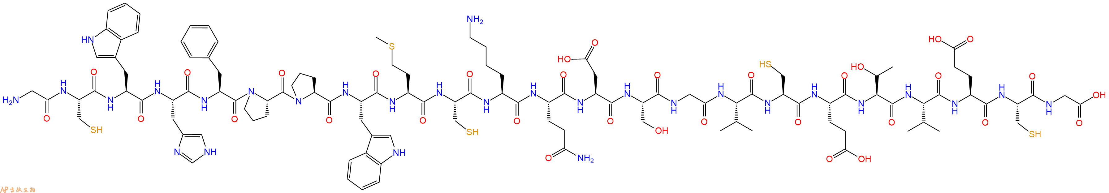 专肽生物产品H2N-Gly-Cys-Trp-His-Phe-Pro-Pro-Trp-Met-Cys-Lys-Gln-Asp-Ser-Gly-Val-Cys-Glu-Thr-Val-Glu-Cys-Gly-COOH