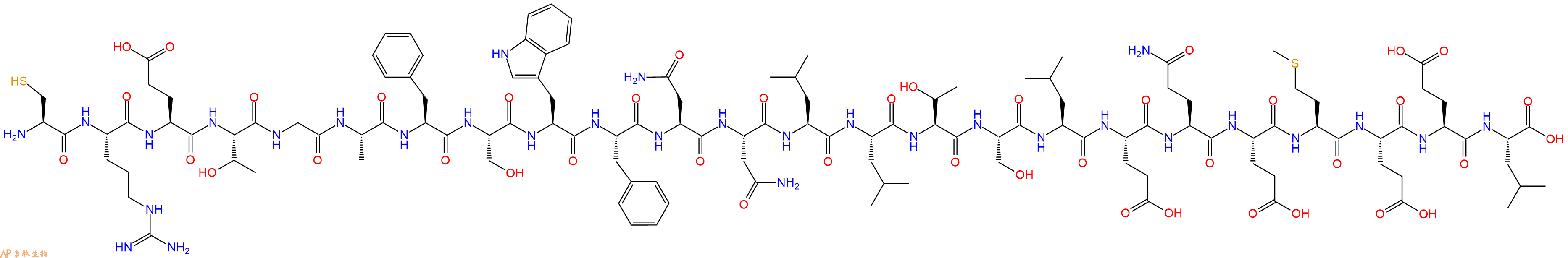 专肽生物产品H2N-Cys-Arg-Glu-Thr-Gly-Ala-Phe-Ser-Trp-Phe-Asn-Asn-Leu-Leu-Thr-Ser-Leu-Glu-Gln-Glu-Met-Glu-Glu-Leu-COOH