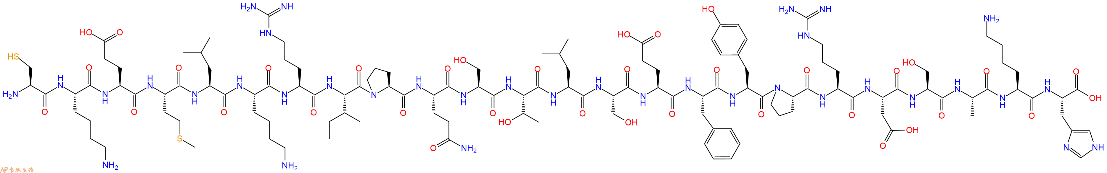 专肽生物产品H2N-Cys-Lys-Glu-Met-Leu-Lys-Arg-Ile-Pro-Gln-Ser-Thr-Leu-Ser-Glu-Phe-Tyr-Pro-Arg-Asp-Ser-Ala-Lys-His-COOH