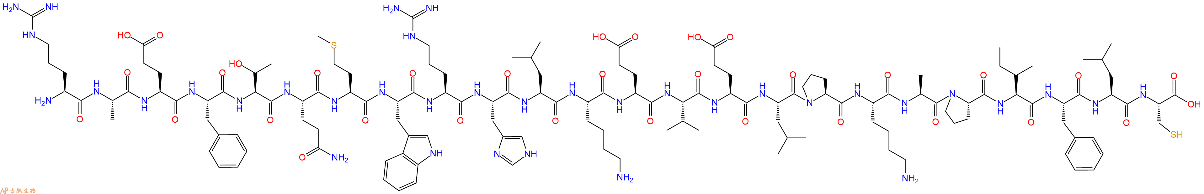 专肽生物产品H2N-Arg-Ala-Glu-Phe-Thr-Gln-Met-Trp-Arg-His-Leu-Lys-Glu-Val-Glu-Leu-Pro-Lys-Ala-Pro-Ile-Phe-Leu-Cys-COOH