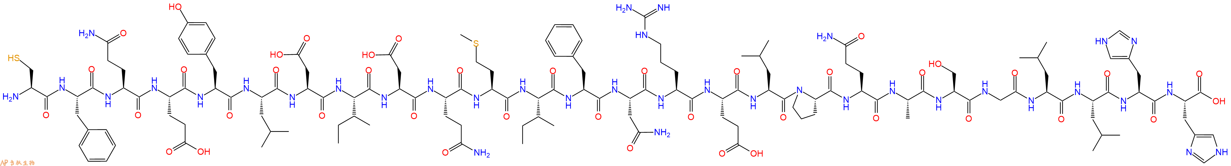 专肽生物产品H2N-Cys-Phe-Gln-Glu-Tyr-Leu-Asp-Ile-Asp-Gln-Met-Ile-Phe-Asn-Arg-Glu-Leu-Pro-Gln-Ala-Ser-Gly-Leu-Leu-His-His-COOH