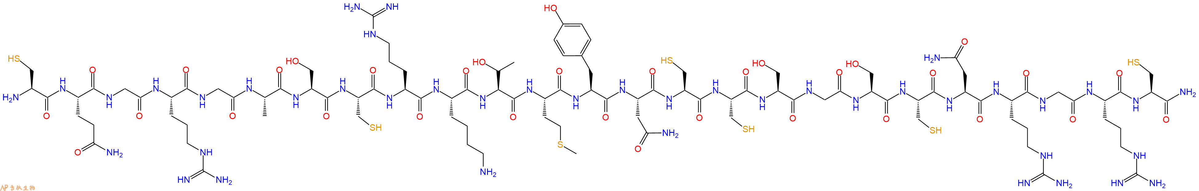 专肽生物产品H2N-Cys-Gln-Gly-Arg-Gly-Ala-Ser-Cys-Arg-Lys-Thr-Met-Tyr-Asn-Cys-Cys-Ser-Gly-Ser-Cys-Asn-Arg-Gly-Arg-Cys-NH2