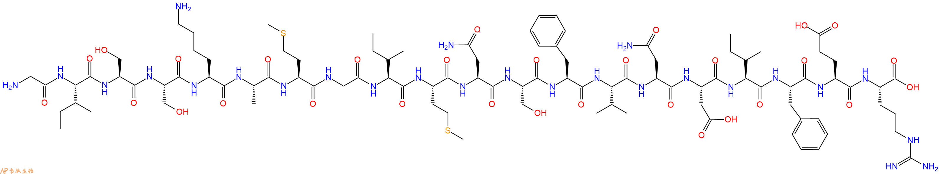 专肽生物产品H2N-Gly-Ile-Ser-Ser-Lys-Ala-Met-Gly-Ile-Met-Asn-Ser-Phe-Val-Asn-Asp-Ile-Phe-Glu-Arg-COOH