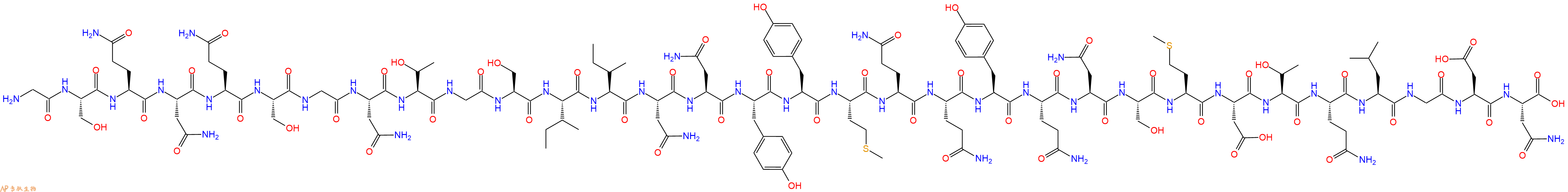 专肽生物产品H2N-Gly-Ser-Gln-Asn-Gln-Ser-Gly-Asn-Thr-Gly-Ser-Ile-Ile-Asn-Asn-Tyr-Tyr-Met-Gln-Gln-Tyr-Gln-Asn-Ser-Met-Asp-Thr-Gln-Leu-Gly-Asp-Asn-COOH
