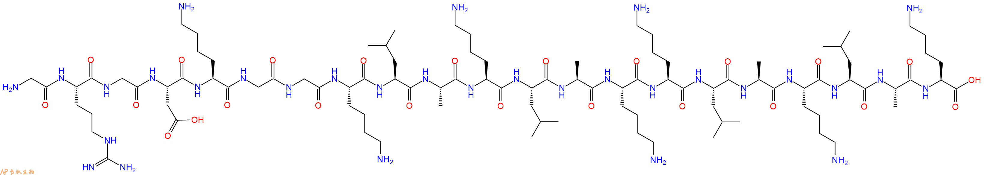 专肽生物产品H2N-Gly-Arg-Gly-Asp-Lys-Gly-Gly-Lys-Leu-Ala-Lys-Leu-Ala-Lys-Lys-Leu-Ala-Lys-Leu-Ala-Lys-COOH