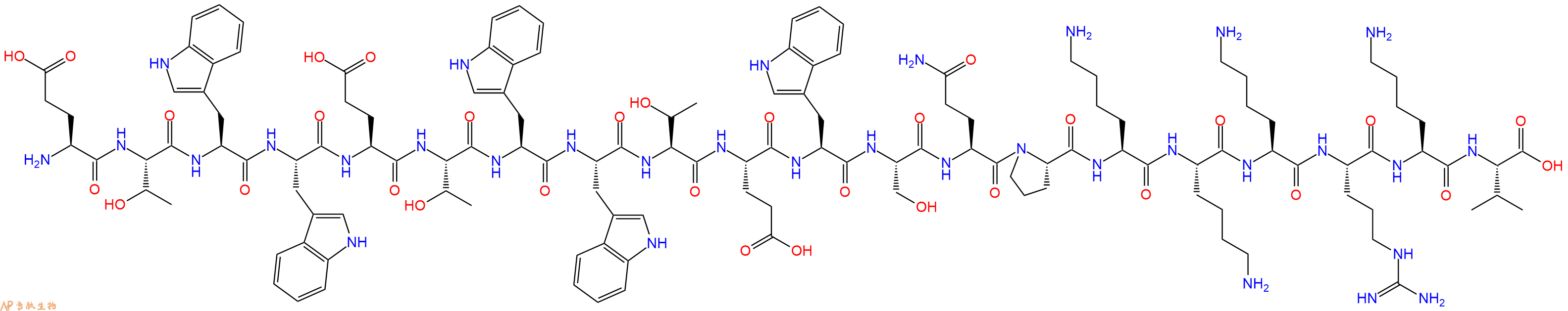 专肽生物产品H2N-Glu-Thr-Trp-Trp-Glu-Thr-Trp-Trp-Thr-Glu-Trp-Ser-Gln-Pro-Lys-Lys-Lys-Arg-Lys-Val-COOH