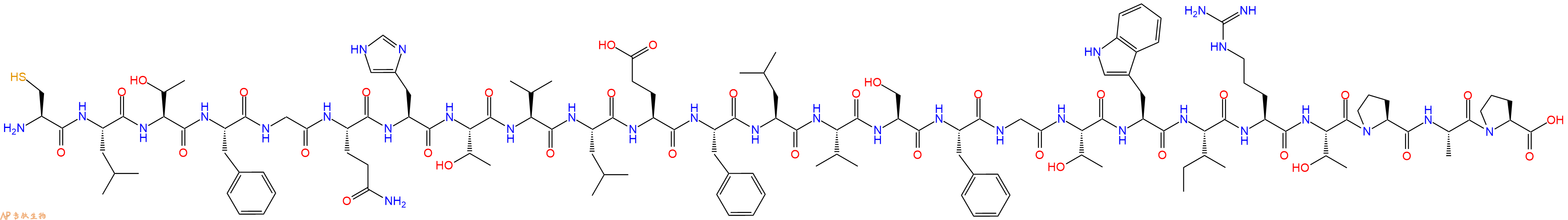 专肽生物产品H2N-Cys-Leu-Thr-Phe-Gly-Gln-His-Thr-Val-Leu-Glu-Phe-Leu-Val-Ser-Phe-Gly-Thr-Trp-Ile-Arg-Thr-Pro-Ala-Pro-COOH