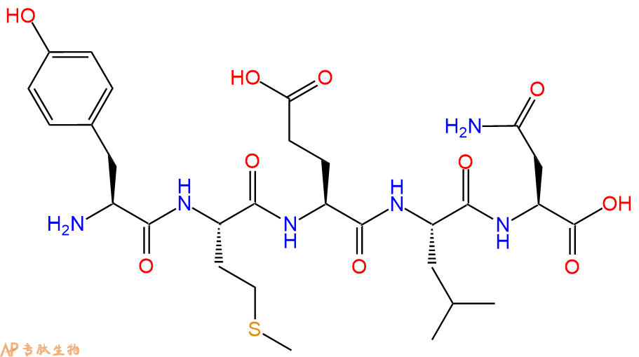专肽生物产品H2N-Tyr-Met-Glu-Leu-Asn-COOH