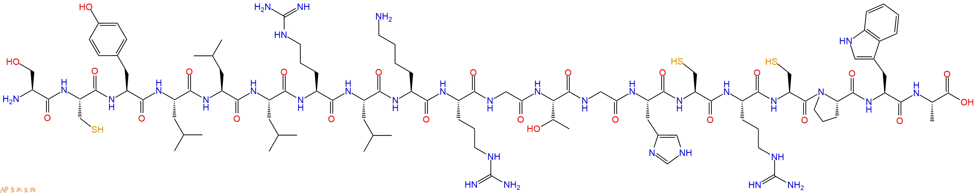 专肽生物产品H2N-Ser-Cys-Tyr-Leu-Leu-Leu-Arg-Leu-Lys-Arg-Gly-Thr-Gly-His-Cys-Arg-Cys-Pro-Trp-Ala-COOH