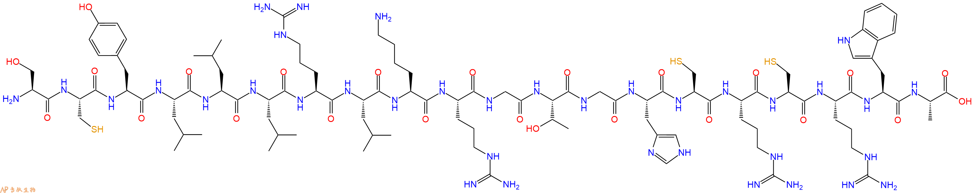 专肽生物产品H2N-Ser-Cys-Tyr-Leu-Leu-Leu-Arg-Leu-Lys-Arg-Gly-Thr-Gly-His-Cys-Arg-Cys-Arg-Trp-Ala-COOH
