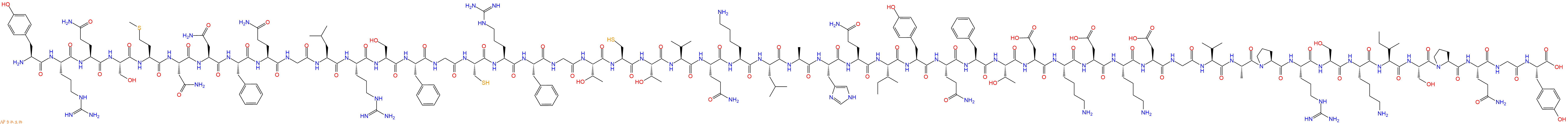 专肽生物产品H2N-Tyr-Arg-Gln-Ser-Met-Asn-Asn-Phe-Gln-Gly-Leu-Arg-Ser-Phe-Gly-Cys-Arg-Phe-Gly-Thr-Cys-Thr-Val-Gln-Lys-Leu-Ala-His-Gln-Ile-Tyr-Gln-Phe-Thr-Asp-Lys-Asp-Lys-Asp-Gly-Val-Ala-Pro-Arg-Ser-Lys-Ile-Ser-Pro-Gln-Gly-Tyr-COOH