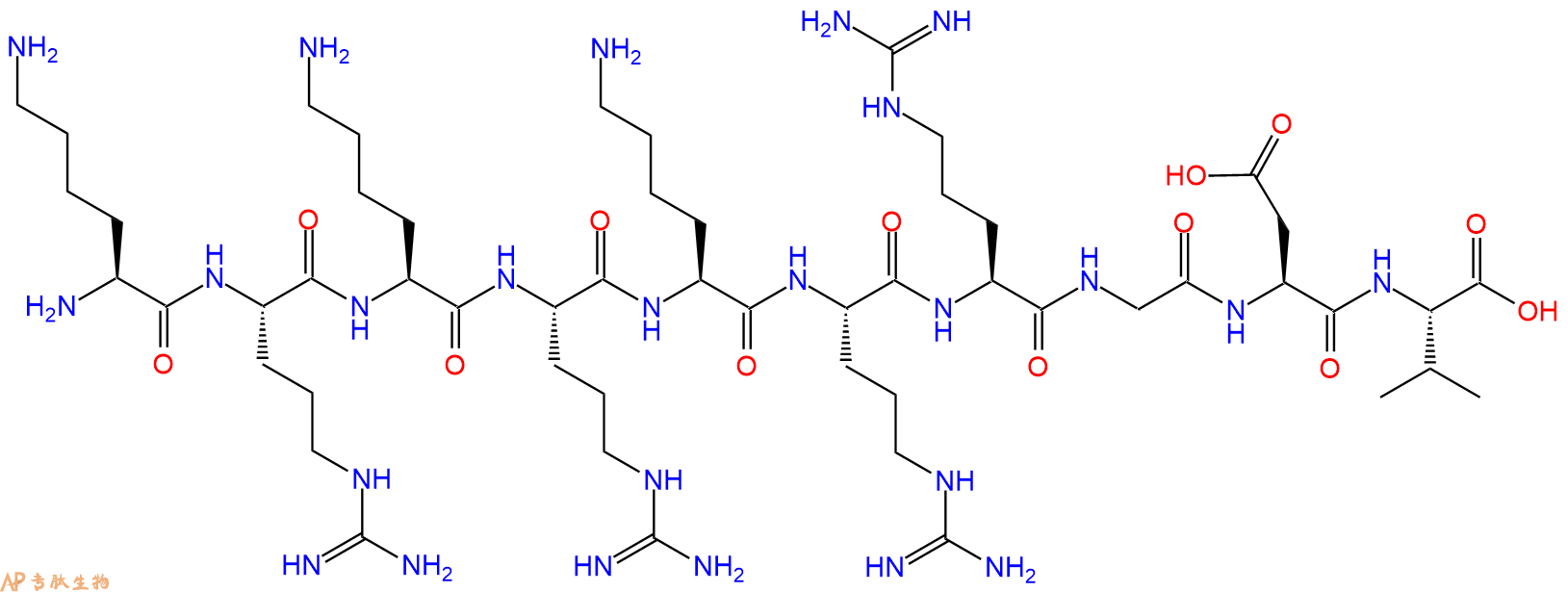 专肽生物产品双功能抗血小板剂Bifunctional Antiplatelet Agent H(-Lys-Arg)3-Arg-Gly-Asp-Val-OH148796-92-3