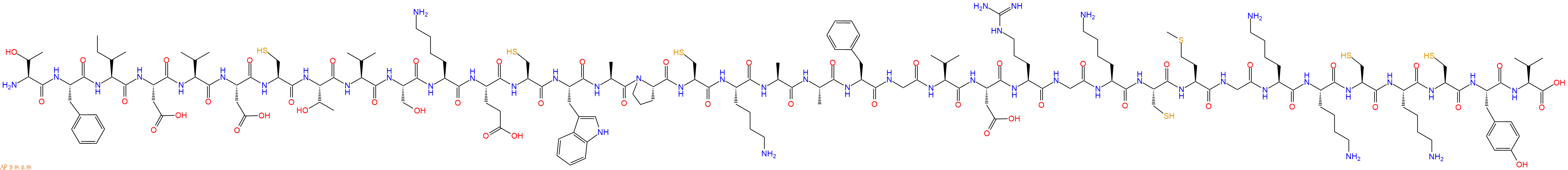 专肽生物产品H2N-Thr-Phe-Ile-Asp-Val-Asp-Cys-Thr-Val-Ser-Lys-Glu-Cys-Trp-Ala-Pro-Cys-Lys-Ala-Ala-Phe-Gly-Val-Asp-Arg-Gly-Lys-Cys-Met-Gly-Lys-Lys-Cys-Lys-Cys-Tyr-Val-COOH