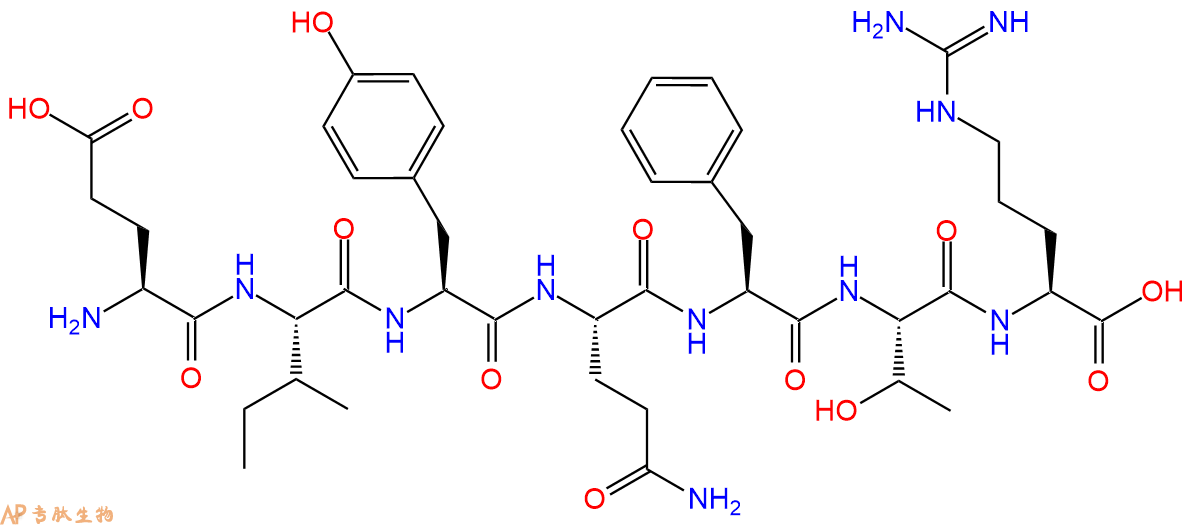专肽生物产品H2N-Glu-Ile-Tyr-Gln-Phe-Thr-Arg-COOH
