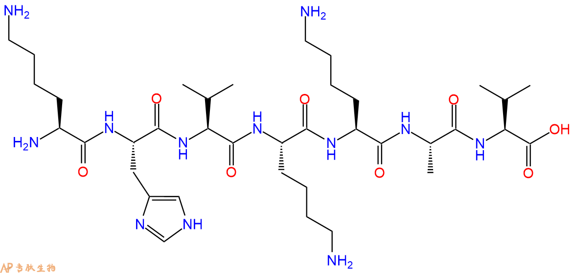 专肽生物产品H2N-Lys-His-Val-Lys-Lys-Ala-Val-COOH