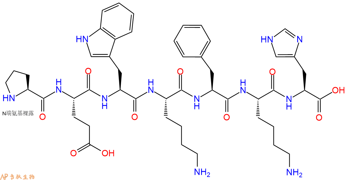 专肽生物产品H2N-Pro-Glu-Trp-Lys-Phe-Lys-His-COOH