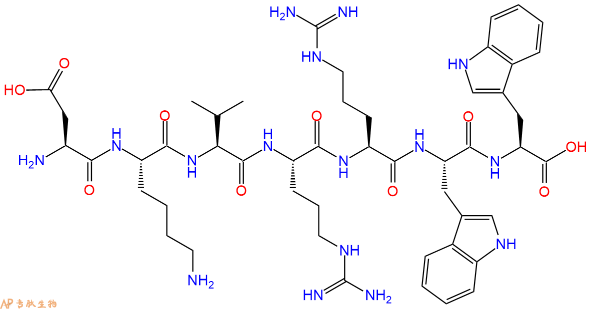 专肽生物产品H2N-Asp-Lys-Val-Arg-Arg-Trp-Trp-COOH