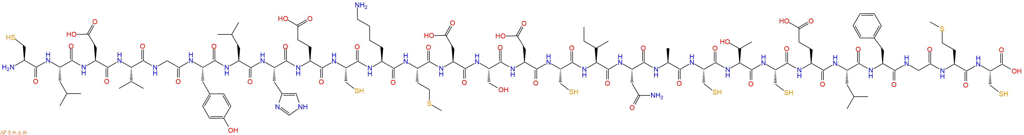 专肽生物产品H2N-Cys-Leu-Asp-Val-Gly-Tyr-Leu-His-Glu-Cys-Lys-Met-Asp-Ser-Asp-Cys-Ile-Asn-Ala-Cys-Thr-Cys-Glu-Leu-Phe-Gly-Met-Cys-COOH