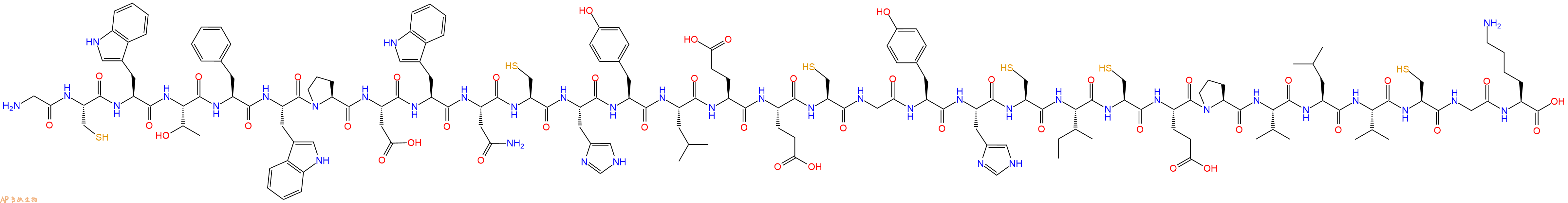 专肽生物产品H2N-Gly-Cys-Trp-Thr-Phe-Trp-Pro-Asp-Trp-Asn-Cys-His-Tyr-Leu-Glu-Glu-Cys-Gly-Tyr-His-Cys-Ile-Cys-Glu-Pro-Val-Leu-Val-Cys-Gly-Lys-COOH
