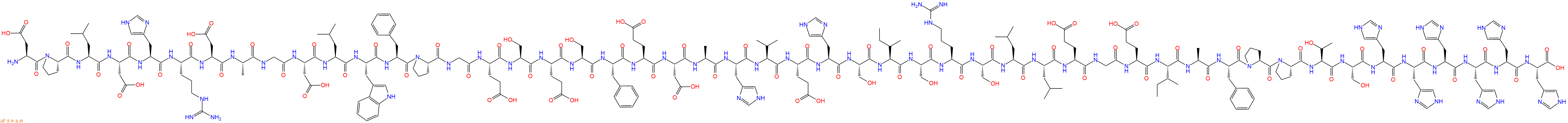 专肽生物产品H2N-Asp-Pro-Leu-Asp-His-Arg-Asp-Ala-Gly-Asp-Leu-Trp-Phe-Pro-Gly-Glu-Ser-Glu-Ser-Phe-Glu-Asp-Ala-His-Val-Glu-His-Ser-Ile-Ser-Arg-Ser-Leu-Leu-Glu-Gly-Glu-Ile-Ala-Phe-Pro-Pro-Thr-Ser-His-His-His-His-His-His-COOH