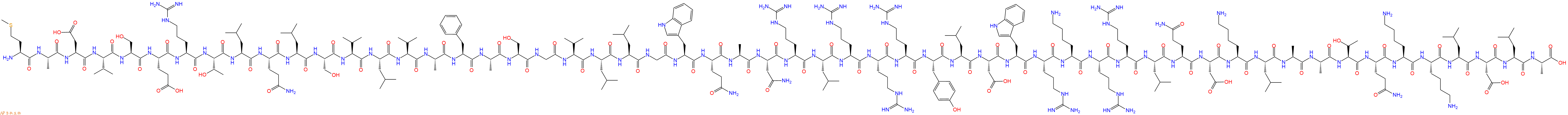 专肽生物产品H2N-Met-Ala-Asp-Val-Ser-Glu-Arg-Thr-Leu-Gln-Leu-Ser-Val-Leu-Val-Ala-Phe-Ala-Ser-Gly-Val-Leu-Leu-Gly-Trp-Gln-Ala-Asn-Arg-Leu-Arg-Arg-Arg-Tyr-Leu-Asp-Trp-Arg-Lys-Arg-Arg-Leu-Gln-Asp-Lys-Leu-Ala-Ala-Thr-Gln-Lys-Lys-Leu-Asp-Leu-Ala-COOH