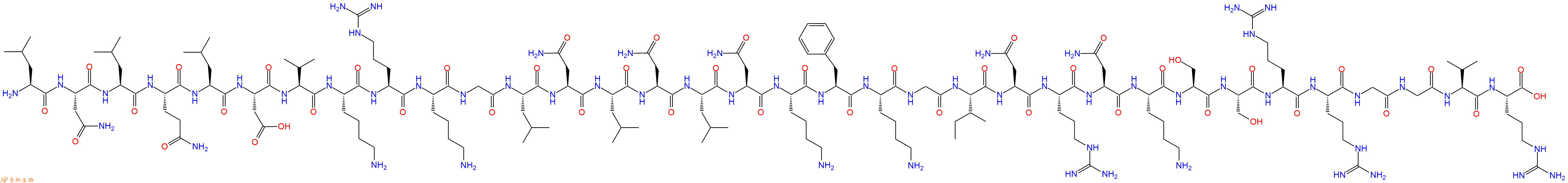 专肽生物产品H2N-Leu-Asn-Leu-Gln-Leu-Asp-Val-Lys-Arg-Lys-Gly-Leu-Asn-Leu-Asn-Leu-Asn-Lys-Phe-Lys-Gly-Ile-Asn-Arg-Asn-Lys-Ser-Ser-Arg-Arg-Gly-Gly-Val-Arg-COOH