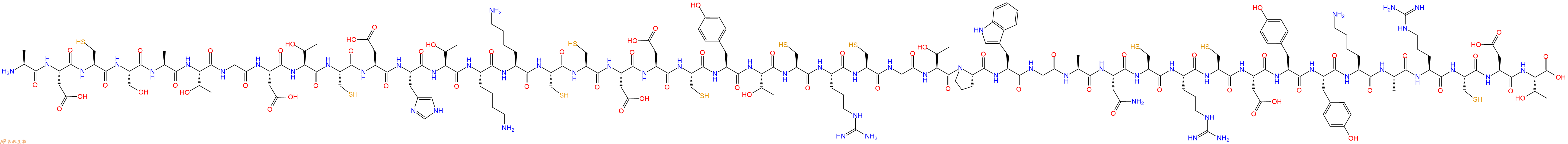 专肽生物产品H2N-Ala-Asp-Cys-Ser-Ala-Thr-Gly-Asp-Thr-Cys-Asp-His-Thr-Lys-Lys-Cys-Cys-Asp-Asp-Cys-Tyr-Thr-Cys-Arg-Cys-Gly-Thr-Pro-Trp-Gly-Ala-Asn-Cys-Arg-Cys-Asp-Tyr-Tyr-Lys-Ala-Arg-Cys-Asp-Thr-COOH