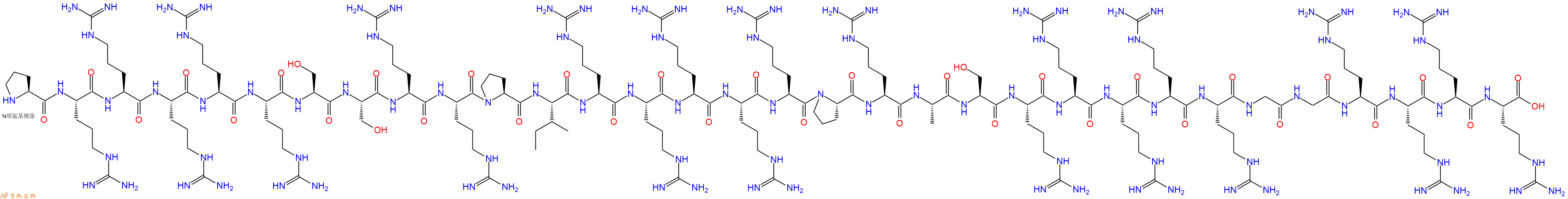 专肽生物产品H2N-Pro-Arg-Arg-Arg-Arg-Arg-Ser-Ser-Arg-Arg-Pro-Ile-Arg-Arg-Arg-Arg-Arg-Pro-Arg-Ala-Ser-Arg-Arg-Arg-Arg-Arg-Gly-Gly-Arg-Arg-Arg-Arg-COOH
