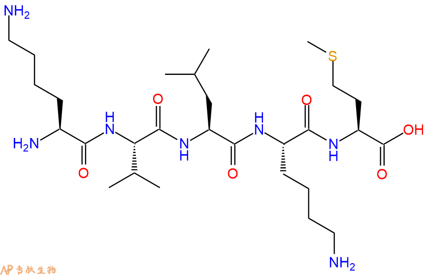 专肽生物产品H2N-Lys-Val-Leu-Lys-Met-COOH