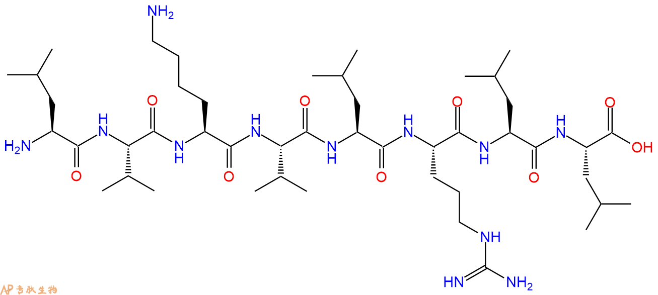 专肽生物产品H2N-Leu-Val-Lys-Val-Leu-Arg-Leu-Leu-COOH