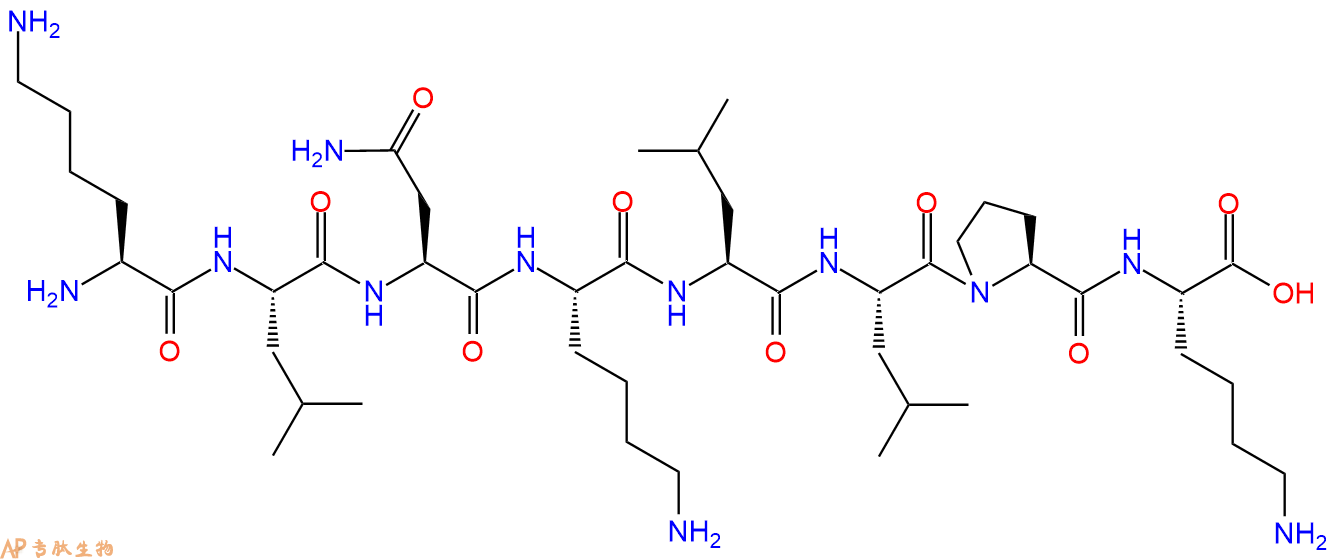 专肽生物产品H2N-Lys-Leu-Asn-Lys-Leu-Leu-Pro-Lys-COOH