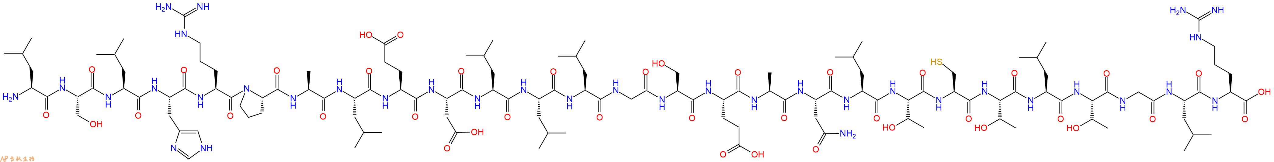 专肽生物产品H2N-Leu-Ser-Leu-His-Arg-Pro-Ala-Leu-Glu-Asp-Leu-Leu-Leu-Gly-Ser-Glu-Ala-Asn-Leu-Thr-Cys-Thr-Leu-Thr-Gly-Leu-Arg-COOH