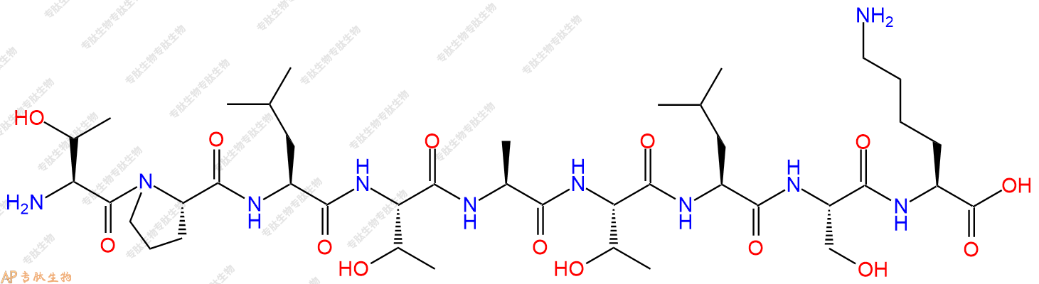 专肽生物产品H2N-Thr-Pro-Leu-Thr-Ala-Thr-Leu-Ser-Lys-COOH