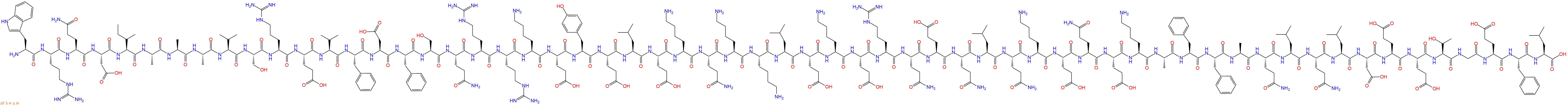 专肽生物产品H2N-Trp-Arg-Gln-Asp-Ile-Ala-Ala-Ala-Val-Ser-Arg-Glu-Val-Phe-Asp-Phe-Ser-Gln-Arg-Arg-Lys-Glu-Tyr-Glu-Leu-Glu-Lys-Gln-Lys-Lys-Leu-Glu-Lys-Glu-Arg-Gln-Glu-Gln-Leu-Gln-Lys-Glu-Gln-Glu-Lys-Ala-Phe-Phe-Ala-Gln-Leu-Gln-Leu-Asp-Glu-Glu-Thr-Gly-Glu-Phe-Leu-COOH