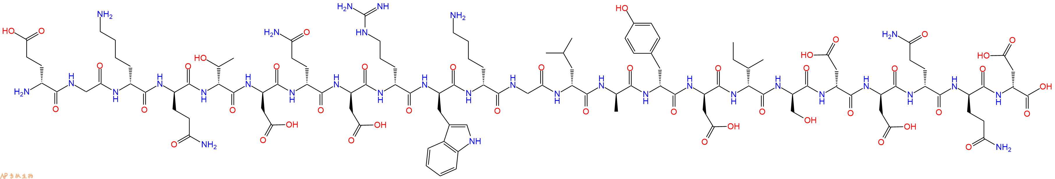 专肽生物产品H2N-DGlu-Gly-DLys-DGln-DThr-DAsp-DGln-DAsp-DArg-DTrp-DLys-Gly-DLeu-DAla-DTyr-DAsp-DIle-DSer-DAsp-DAsp-DGln-DGln-DAsp-COOH