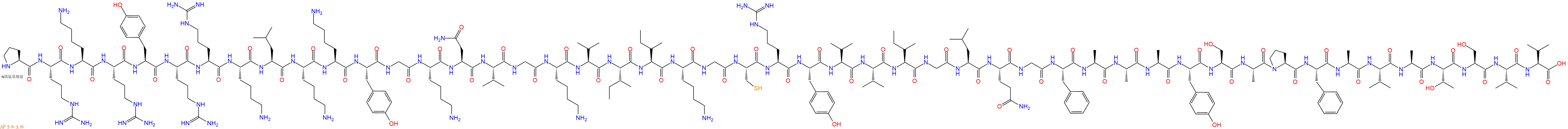专肽生物产品H2N-Pro-Arg-Lys-Arg-Tyr-Arg-Arg-Lys-Leu-Lys-Lys-Tyr-Gly-Lys-Asn-Val-Gly-Lys-Val-Ile-Ile-Lys-Gly-Cys-Arg-Tyr-Val-Val-Ile-Gly-Leu-Gln-Gly-Phe-Ala-Ala-Ala-Tyr-Ser-Ala-Pro-Phe-Ala-Val-Ala-Thr-Ser-Val-Val-COOH