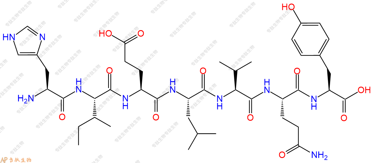 专肽生物产品H2N-His-Ile-Glu-Leu-Val-Gln-Tyr-COOH