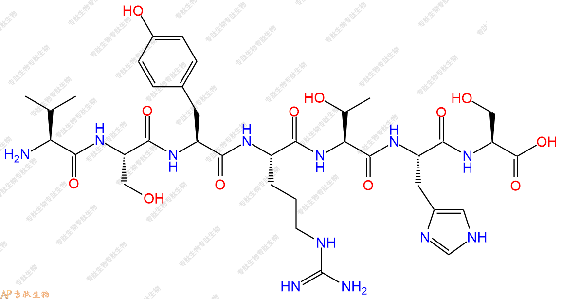 专肽生物产品H2N-Val-Ser-Tyr-Arg-Thr-His-Ser-COOH