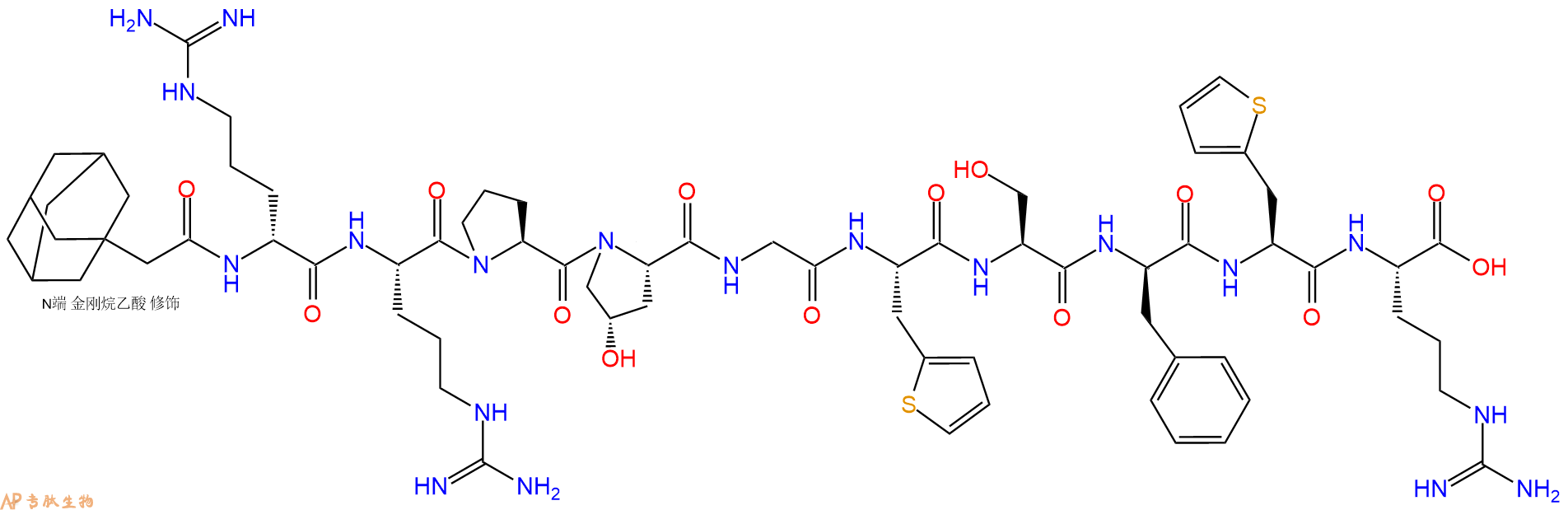 专肽生物产品[N-Admantaneacetyl-DArg0-Hyp3,Thi5,8,DPhe7] Bradykinin130942-96-0