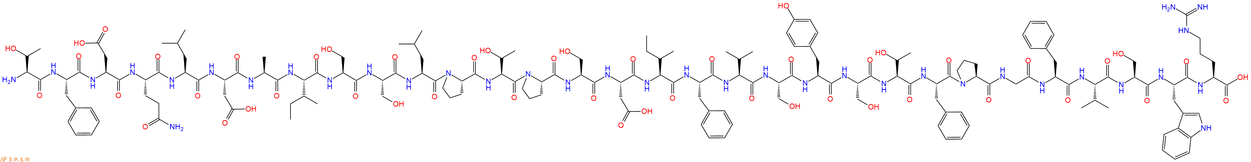 专肽生物产品H2N-Thr-Phe-Asp-Gln-Leu-Asp-Ala-Ile-Ser-Ser-Leu-Pro-Thr-Pro-Ser-Asp-Ile-Phe-Val-Ser-Tyr-Ser-Thr-Phe-Pro-Gly-Phe-Val-Ser-Trp-Arg-COOH