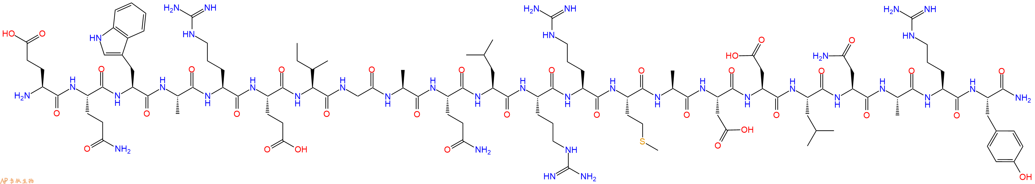 专肽生物产品H2N-Glu-Gln-Trp-Ala-Arg-Glu-Ile-Gly-Ala-Gln-Leu-Arg-Arg-Met-Ala-Asp-Asp-Leu-Asn-Ala-Arg-Tyr-NH2
