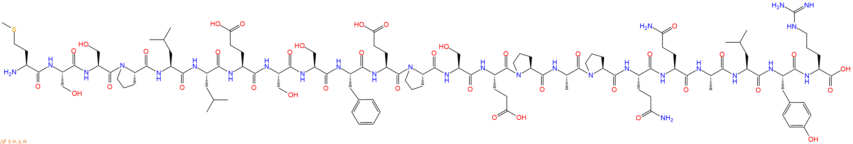 专肽生物产品H2N-Met-Ser-Ser-Pro-Leu-Leu-Glu-Ser-Ser-Phe-Glu-Pro-Ser-Glu-Pro-Ala-Pro-Gln-Gln-Ala-Leu-Tyr-Arg-COOH