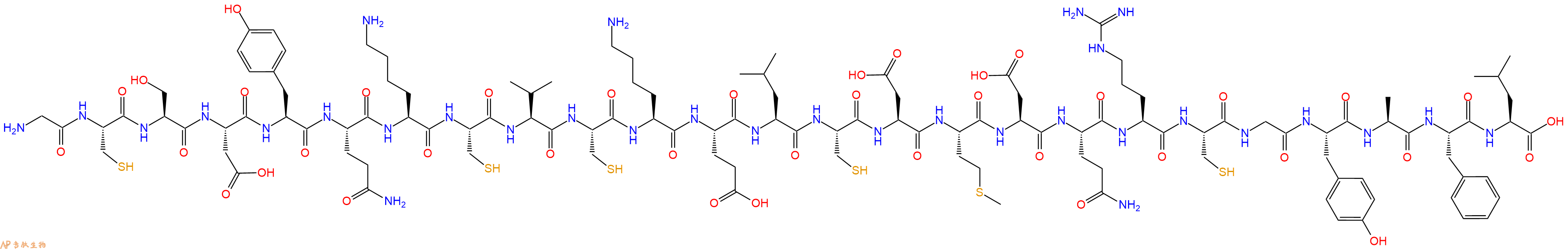 专肽生物产品H2N-Gly-Cys-Ser-Asp-Tyr-Gln-Lys-Cys-Val-Cys-Lys-Glu-Leu-Cys-Asp-Met-Asp-Gln-Arg-Cys-Gly-Tyr-Ala-Phe-Leu-COOH