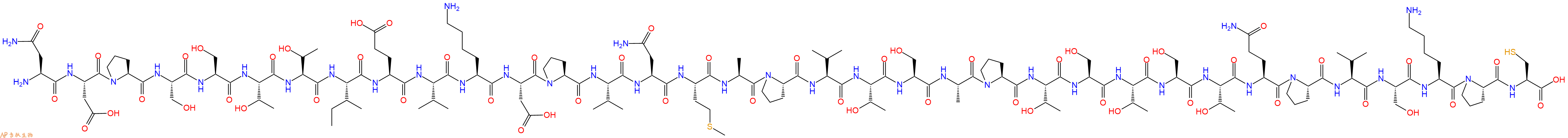 专肽生物产品H2N-Asn-Asp-Pro-Ser-Ser-Thr-Thr-Ile-Glu-Val-Lys-Asp-Pro-Val-Asn-Met-Ala-Pro-Val-Thr-Ser-Ala-Pro-Thr-Ser-Thr-Ser-Thr-Gln-Pro-Val-Ser-Lys-Pro-Cys-COOH