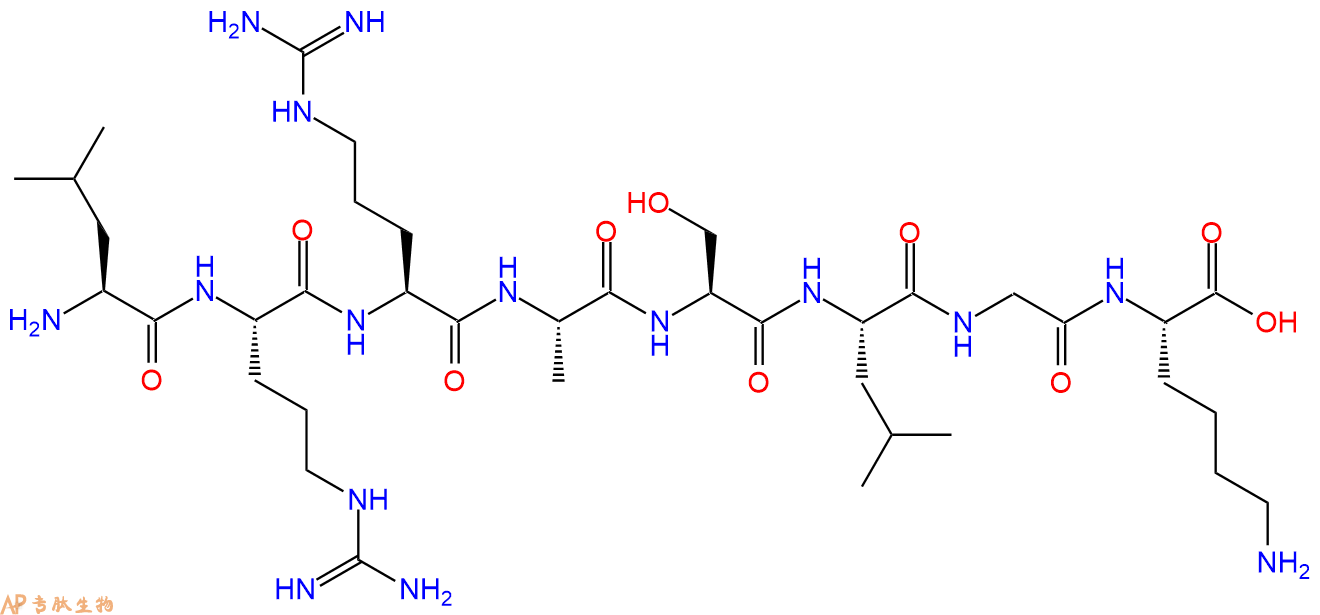 专肽生物产品H2N-Leu-Arg-Arg-Ala-Ser-Leu-Gly-Lys-COOH