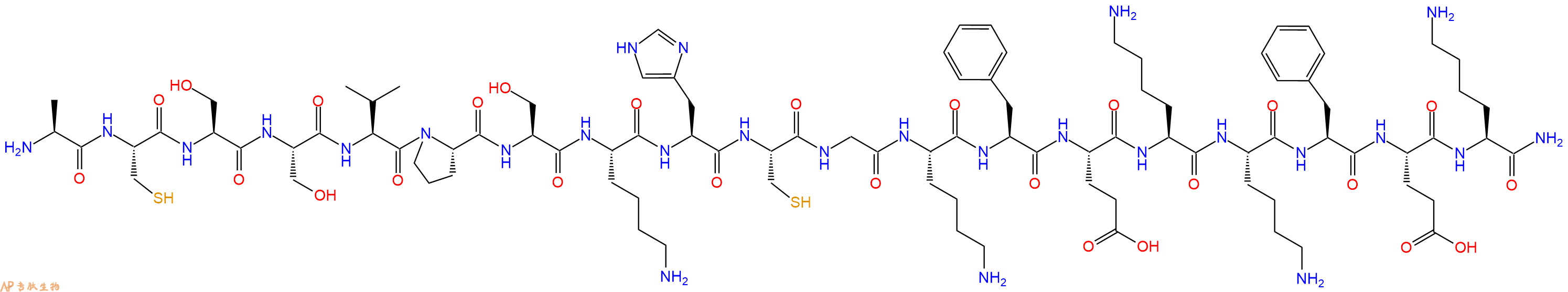 专肽生物产品H2N-Ala-Cys-Ser-Ser-Val-Pro-Ser-Lys-His-Cys-Gly-Lys-Phe-Glu-Lys-Lys-Phe-Glu-Lys-NH2