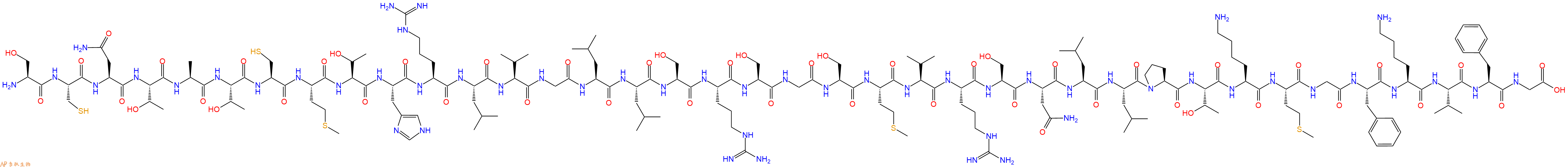 专肽生物产品H2N-Ser-Cys-Asn-Thr-Ala-Thr-Cys-Met-Thr-His-Arg-Leu-Val-Gly-Leu-Leu-Ser-Arg-Ser-Gly-Ser-Met-Val-Arg-Ser-Asn-Leu-Leu-Pro-Thr-Lys-Met-Gly-Phe-Lys-Val-Phe-Gly-COOH