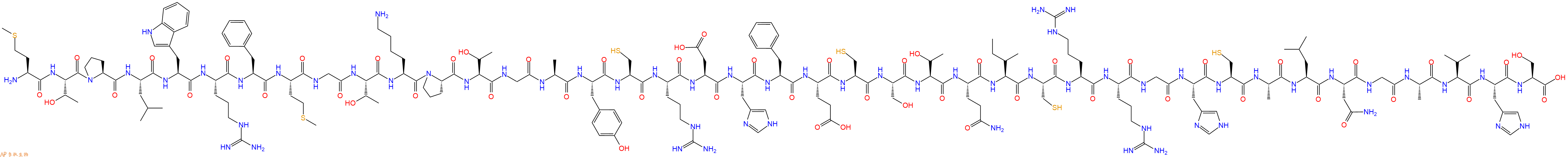 专肽生物产品H2N-Met-Thr-Pro-Leu-Trp-Arg-Phe-Met-Gly-Thr-Lys-Pro-Thr-Gly-Ala-Tyr-Cys-Arg-Asp-His-Phe-Glu-Cys-Ser-Thr-Gln-Ile-Cys-Arg-Arg-Gly-His-Cys-Ala-Leu-Asn-Gly-Ala-Val-His-Ser-COOH