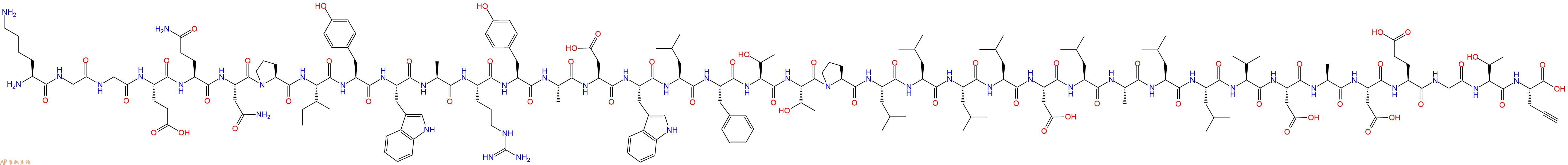 专肽生物产品H2N-Lys-Gly-Gly-Glu-Gln-Asn-Pro-Ile-Tyr-Trp-Ala-Arg-Tyr-Ala-Asp-Trp-Leu-Phe-Thr-Thr-Pro-Leu-Leu-Leu-Leu-Asp-Leu-Ala-Leu-Leu-Val-Asp-Ala-Asp-Glu-Gly-Thr-Pra-COOH