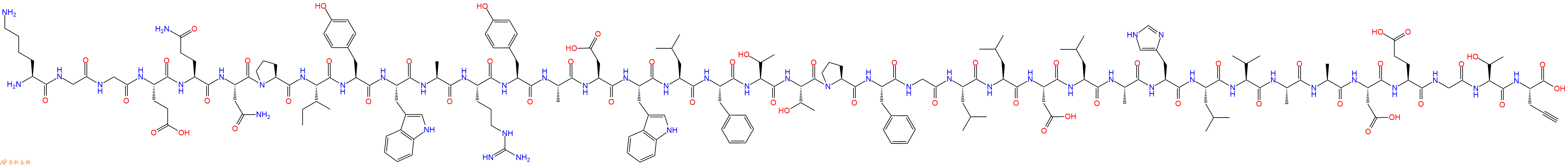 专肽生物产品H2N-Lys-Gly-Gly-Glu-Gln-Asn-Pro-Ile-Tyr-Trp-Ala-Arg-Tyr-Ala-Asp-Trp-Leu-Phe-Thr-Thr-Pro-Phe-Gly-Leu-Leu-Asp-Leu-Ala-His-Leu-Val-Ala-Ala-Asp-Glu-Gly-Thr-Pra-COOH